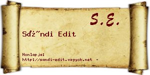 Sándi Edit névjegykártya
